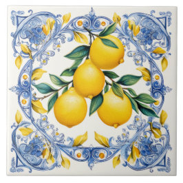 Majolica, blauwe tegels, Siciliaanse tegels, Keram Tegeltje