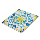 Majolica, blauwe tegels, Siciliaanse tegels, Keram Tegeltje (Zijkant)