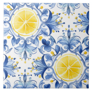 Majolica, blauwe tegels, Siciliaanse tegels, Keram Tegeltje