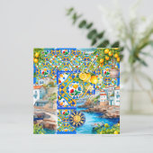 Majolica, citroen, Siciliaanse tegels, (Staand voorkant)