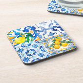 Majolica, citroen, Siciliaanse tegels, Bier Onderzetter (Linkerzijde)