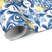 Majolica, citroen, Siciliaanse tegels, keramische  Cadeaupapier (Rol Hoek)