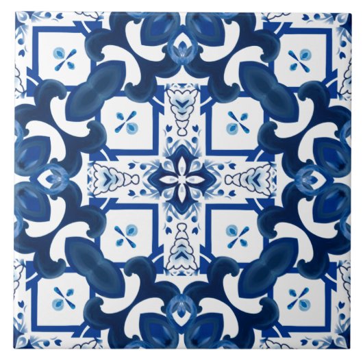 Majolica, citroen, Siciliaanse tegels, keramische  Tegeltje (Voorkant)