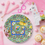 Majolica, citroen, Siciliaanse tegels, Papieren Bordje (Feest)