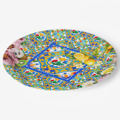 Majolica, citroen, Siciliaanse tegels, Papieren Bordje (Gekanteld)