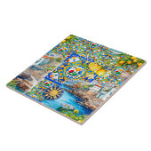 Majolica, citroen, Siciliaanse tegels, Tegeltje (Zijkant)