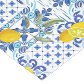 Majolica,citroenen,mediterrane tegels korte tafelloper (Hoek)