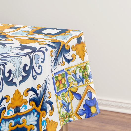 Majolica, citroenen, Siciliaanse tegels Tafelkleed (Voorbeeld)