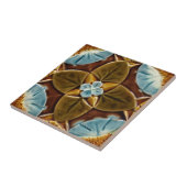 Majolica Gothic Tile c1893 Mintons  Design Tegeltje (Zijkant)