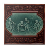 Majolica Harvest Tile c1890 Mintons  Design Tegeltje (Voorkant)