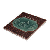 Majolica Harvest Tile c1890 Mintons  Design Tegeltje (Zijkant)