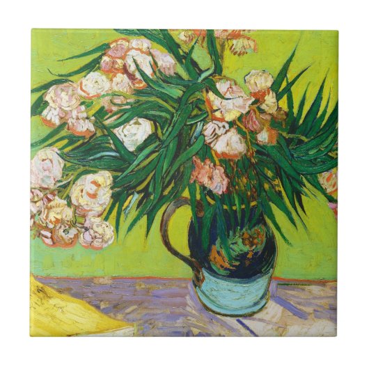 Majolica Jar Branches Oleander Vincent van Gogh Tegeltje (Voorkant)