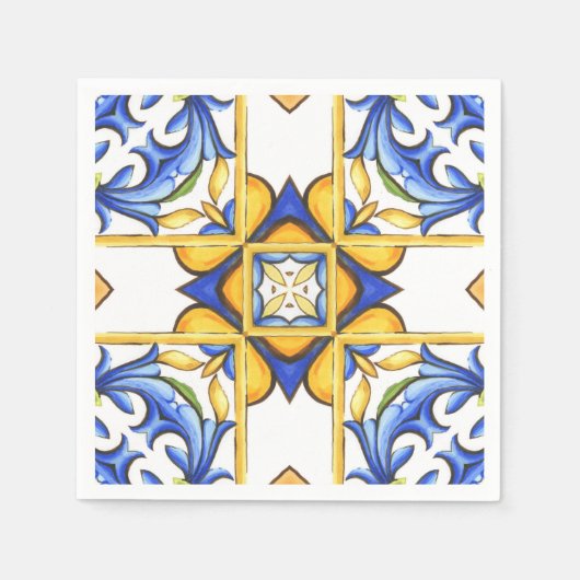 Majolica, mediterrane tegel, servet (Voorkant)