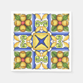 Majolica, mediterrane tegel, servet