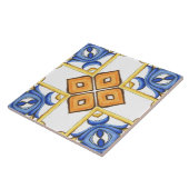 Majolica, mediterrane tegel, tegeltje (Zijkant)