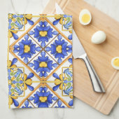 Majolica, mediterrane tegel, theedoek (Quarter Fold)