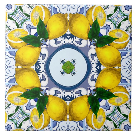 Majolica, mediterrane tegels, tegeltje (Voorkant)