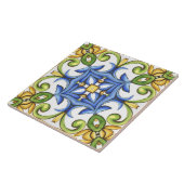 Majolica, mediterrane tegels, tegeltje (Zijkant)