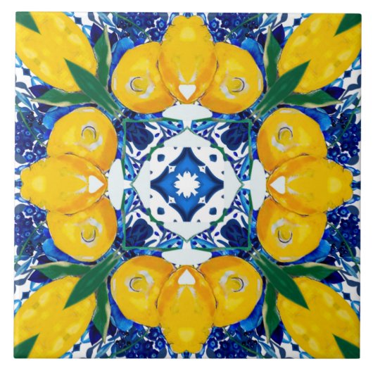 Majolica, mediterrane tegels, tegeltje (Voorkant)