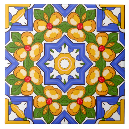 Majolica, mediterrane tegels, tegeltje (Voorkant)