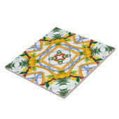 Majolica, mediterrane tegels, tegeltje (Zijkant)