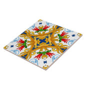 Majolica, mediterrane tegels, tegeltje (Zijkant)