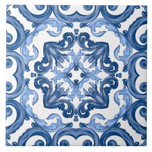 Majolica, mediterrane tegels, tegeltje (Voorkant)