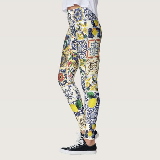 Majolica Pattern Print Leggings (Links)