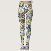 Majolica Pattern Print Leggings (Voorkant)