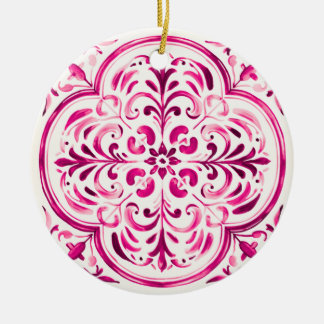 Majolica Rose Keramisch Ornament