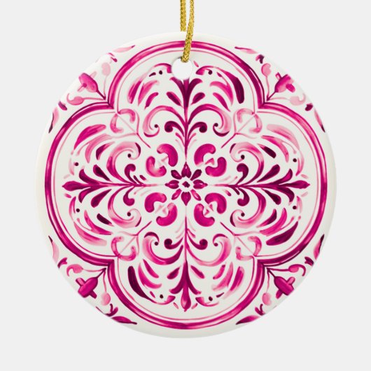 Majolica Rose Keramisch Ornament (Voorkant)