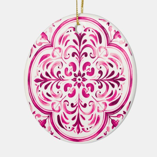 Majolica Rose Keramisch Ornament (Links)