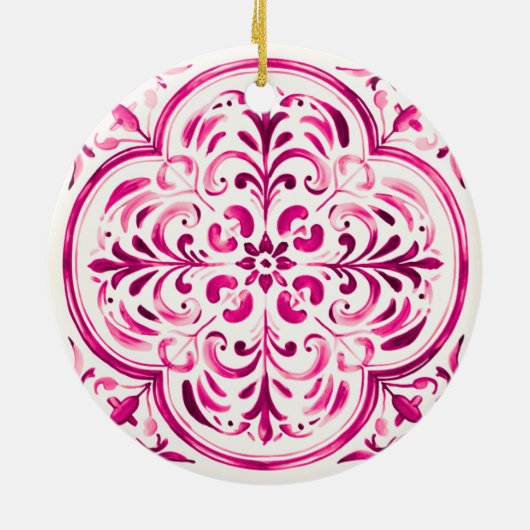 Majolica Rose Keramisch Ornament (Achterkant)