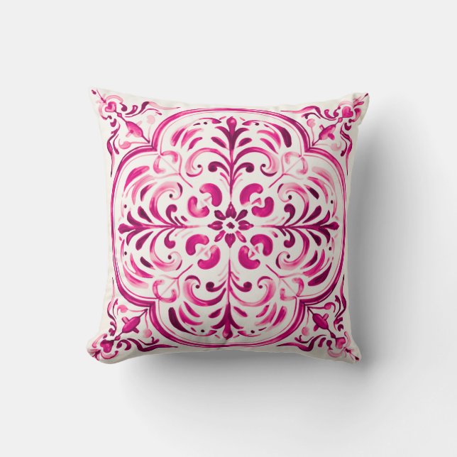 Majolica Rose Kussen (Voorkant)