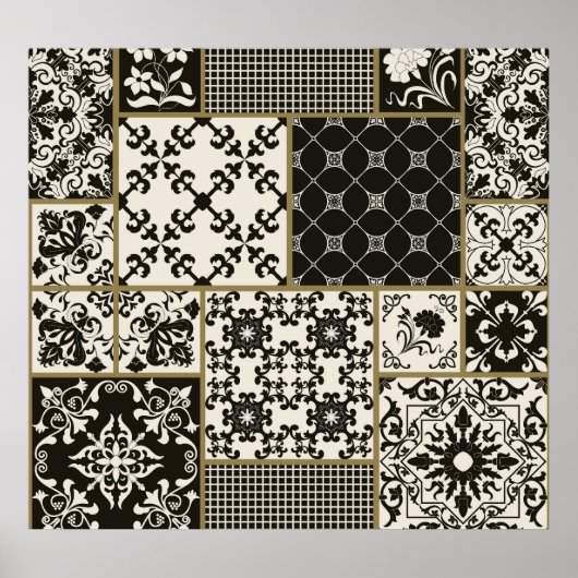 Majolica tegel Islamitische motieven. Poster (Voorkant)