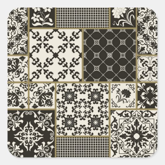 Majolica tegel Islamitische motieven. Vierkante Sticker (Voorkant)