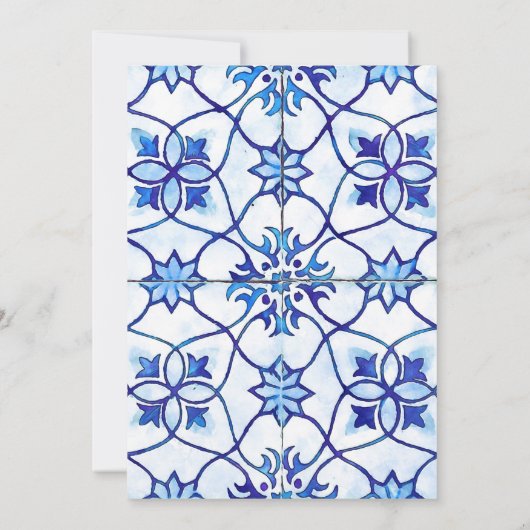 Majolica tegels bridal douche uitnodiging Sicilië (Achterkant)