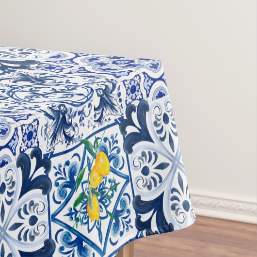 Majolica, tegels, citroenen, Siciliaanse tegels Tafelkleed (Voorbeeld)