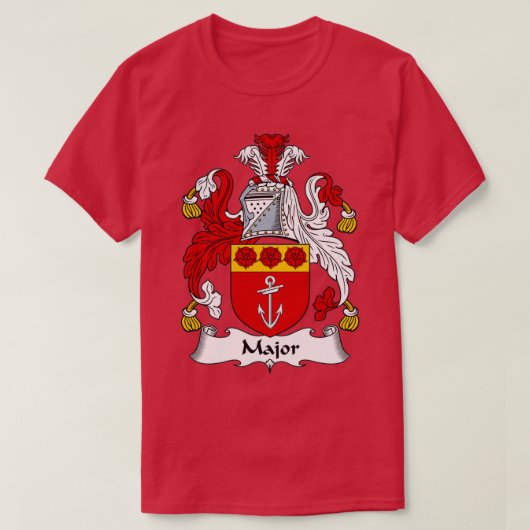 Majoor Coat of Arms Family Crest T-shirt (Design voorkant)
