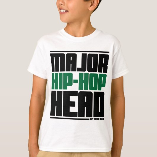 Majoor Hip Hop Head Green T-shirt (Voorkant)