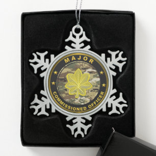 Majoor Leger Tin Sneeuwvlok Ornament