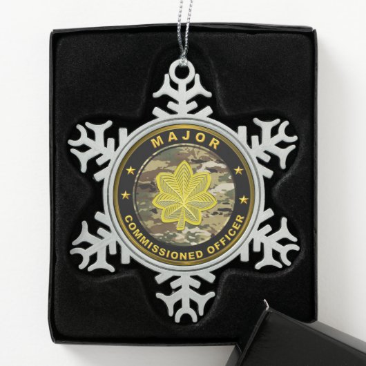 Majoor Tin Sneeuwvlok Ornament (Kistje)