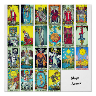Major Arcana Kaart Chart Tarot Poster