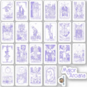 Major Arcana Sticker Sheet in Pastel Gothic Paarse (Voorkant)