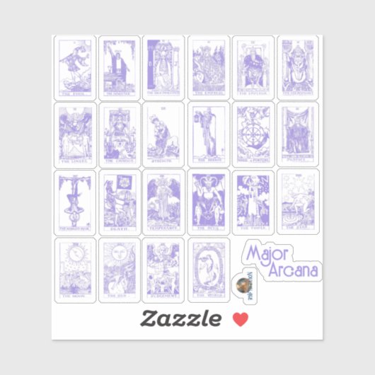 Major Arcana Sticker Sheet in Pastel Gothic Paarse (Vel)