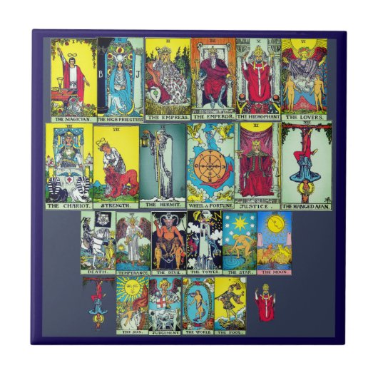 Major Arcana Tarot Cards Ceramic Tile Tegeltje (Voorkant)