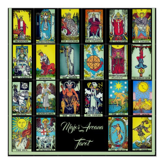 Major Arcana Tarot Kaarten Poster (Voorkant)