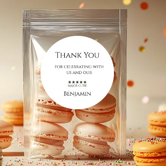 Major Cutie Birthday Sticker Kids Party 