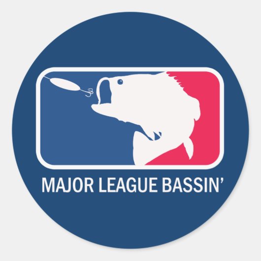 Major League Bassin Largemouth Bass Angler Ronde Sticker (Voorkant)