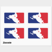 Major League Snowmobiler Rechthoekige Sticker (Vel)